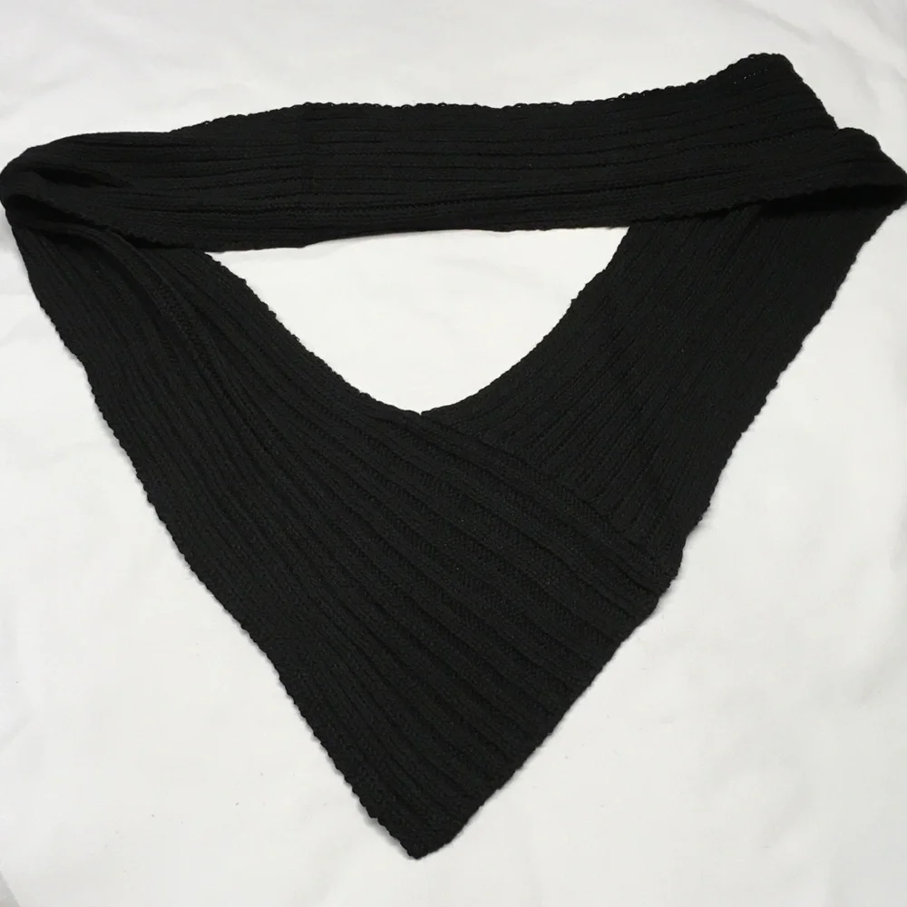 Cozy Black Knit infinity Scarf